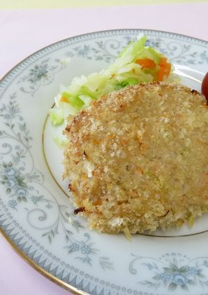【学校給食】野菜たっぷり焼きメンチ-レシピのメイン写真
