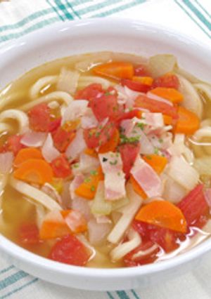トマト入り洋風うどん-レシピのメイン写真