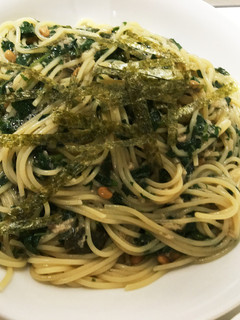 モロヘイヤ、納豆の和風パスタ-レシピのメイン写真