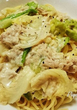簡単♪ツナとキャベツのクリームパスタ☆-レシピのメイン写真