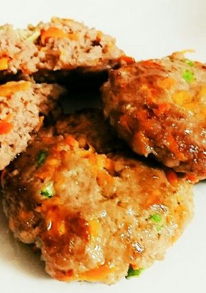 ねっとり！人参とオクラのハンバーグ！-レシピのメイン写真