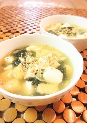 オッサンのコンソメスープに油揚げ-レシピのメイン写真