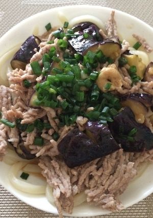 簡単！茄子とひき肉の冷やしうどん-レシピのメイン写真