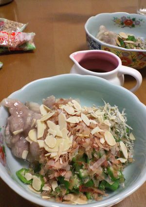 オクラとアーモンドォ～♪-レシピのメイン写真