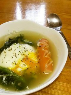 5分で簡単に♪落とし卵のポトフ風スープ♡-レシピのメイン写真