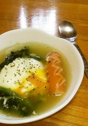 5分で簡単に♪落とし卵のポトフ風スープ♡-レシピのメイン写真