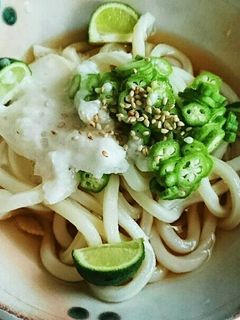 すだちととろろとオクラのうどん-レシピのメイン写真