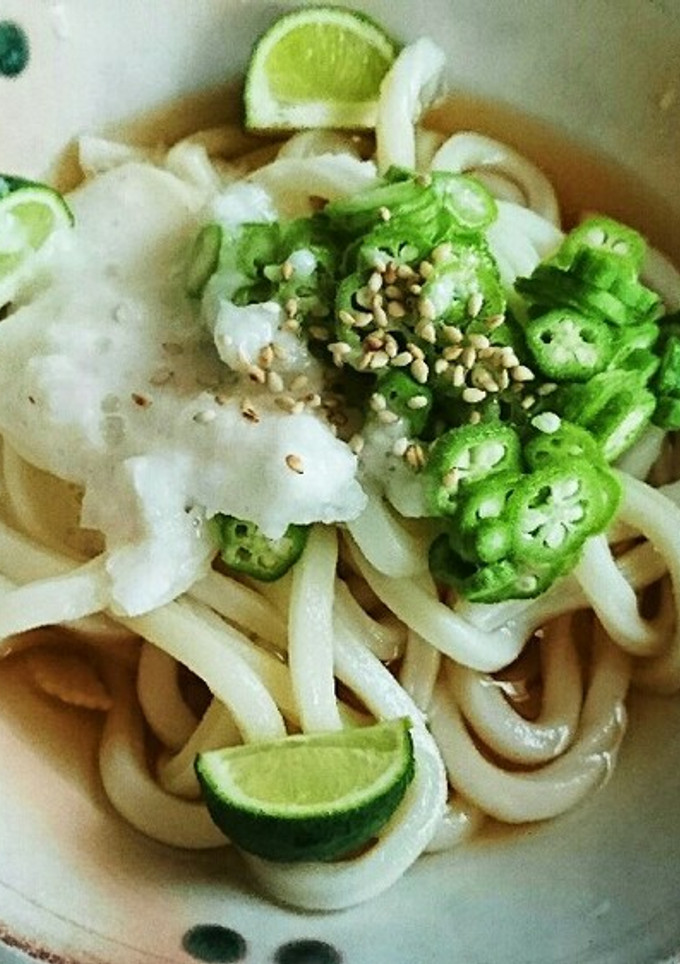 すだちととろろとオクラのうどん-レシピのメイン写真