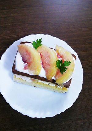 ホイップマリームでズボラな桃ケーキ♪-レシピのメイン写真