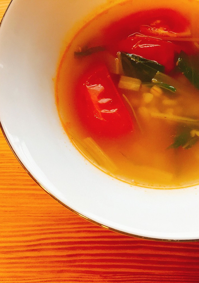 押し麦とトマトの和風スープ-レシピのメイン写真
