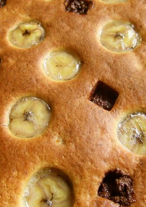 ﾎｯﾄｹｰｷﾐｯｸｽのバナナチョコケーキ-レシピのメイン写真