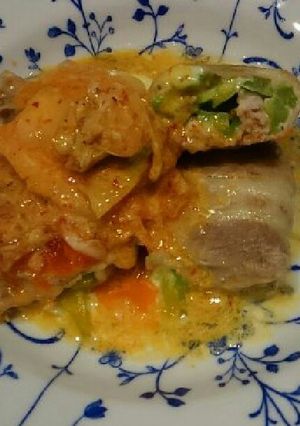 ゴーヤとチーズの豚バラ巻き・キムチソース-レシピのメイン写真