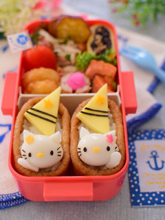 【キャラ弁】稲荷寿司のヨット弁当キティ付-レシピのメイン写真