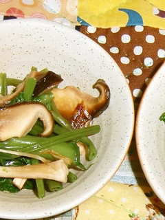 空芯菜+干しエビ+生シイタケの甘辛和え-レシピのメイン写真