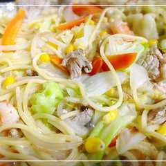 รูปของ 残りパスタで野菜たっぷりちゃんぽん
