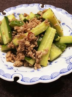 きゅうりとひき肉の甘辛炒め-レシピのメイン写真