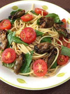 牡蠣とトマトのパスタ-レシピのメイン写真