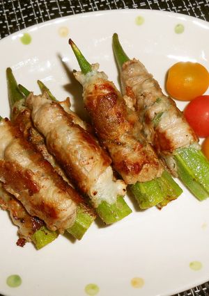 オクラと塩こんぶの豚肉巻き-レシピのメイン写真