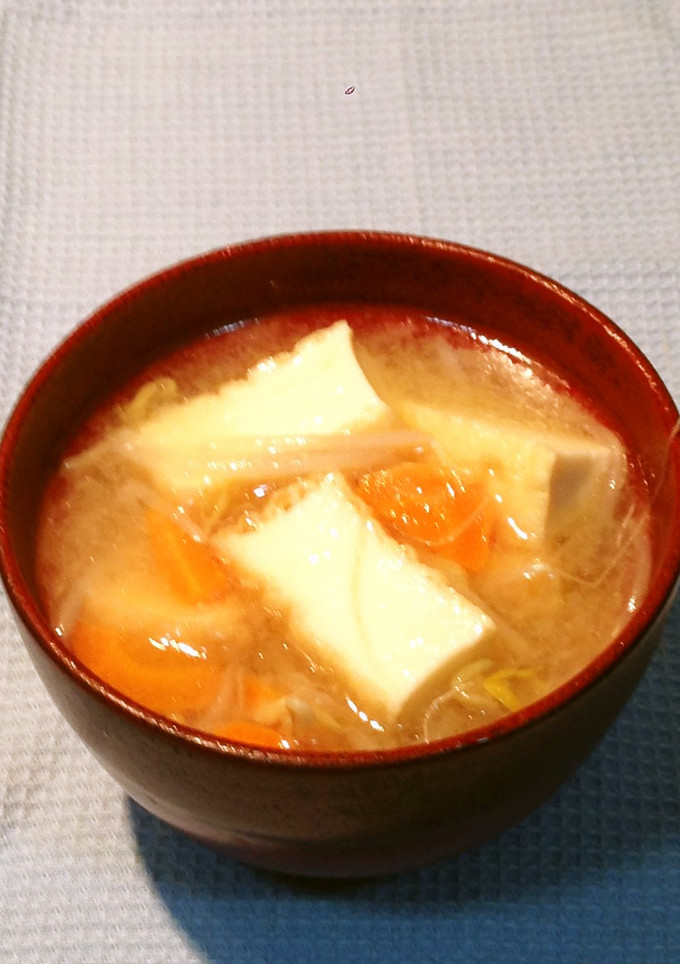 厚揚げともやしと人参のお味噌汁♫-レシピのメイン写真