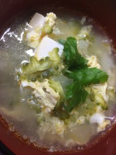 ゆうがお ゴーヤ 豆腐でシャンタンスープ-レシピのメイン写真