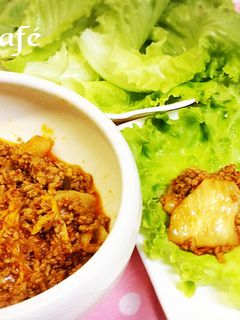 キムチ炒めのレタス包み-レシピのメイン写真