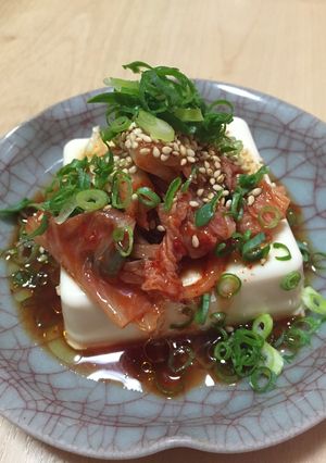 1分おつまみ★ひと手間おいしい冷奴キムチ-レシピのメイン写真
