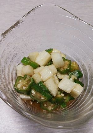 山芋（長芋）オクラのすだち醤油和え-レシピのメイン写真