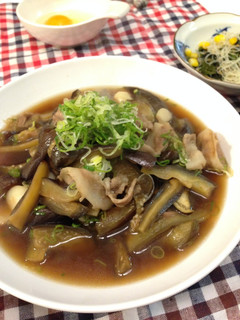 豚肉とナスとにんにくのすき煮風-レシピのメイン写真