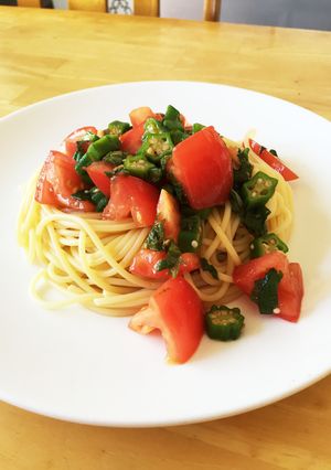 トマトとオクラの和風冷製パスタ-レシピのメイン写真