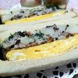 ひじき煮ポテサラとふわ卵のマヨデリサンド
