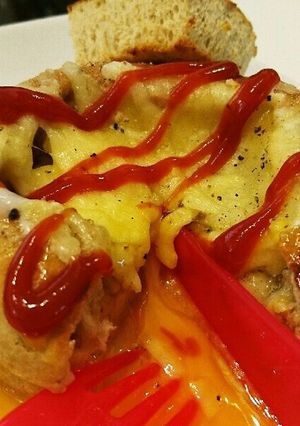 低糖質パンで卵がとろりチーズエッグポット-レシピのメイン写真