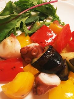 レンジで簡単タコとパプリカとなすのマリネ-レシピのメイン写真