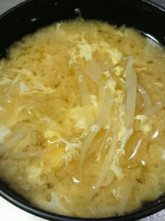 もやし&玉子の簡単みそ汁-レシピのメイン写真