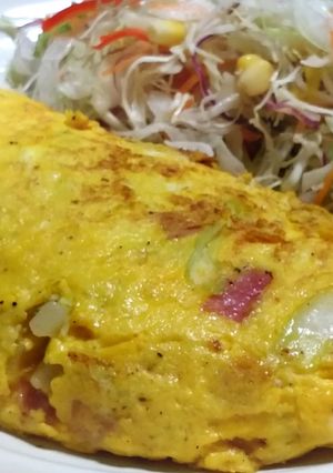長ねぎとポテトとベーコンのオムレツ-レシピのメイン写真