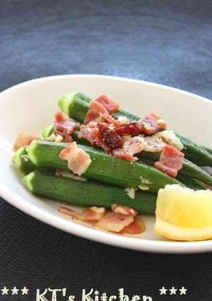 オクラとベーコンのペペロンチーノ-レシピのメイン写真
