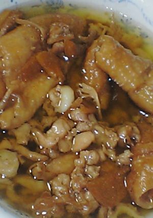 簡単★10分で出来る！鶏皮のもつ煮風-レシピのメイン写真