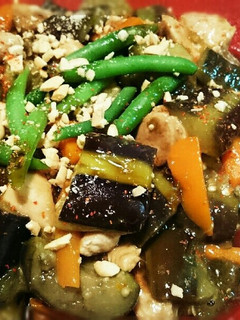 とろとろ♪甘辛なすと鶏肉のピーナッツかけ-レシピのメイン写真