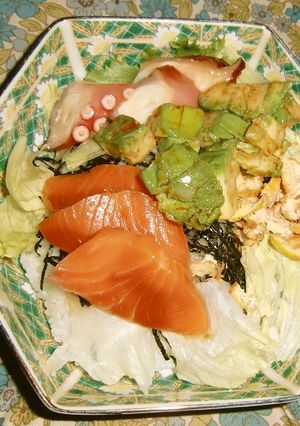 アボカド+たこ+サーモン、３種のづけドン-レシピのメイン写真
