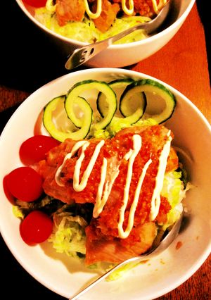 野菜ドレッシングのから揚げ丼-レシピのメイン写真