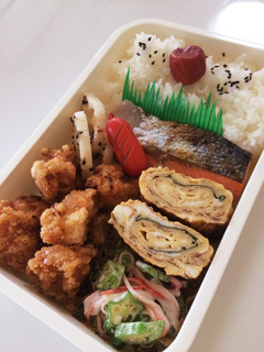 毎日男弁当⁂鶏から&鮭弁当-レシピのメイン写真