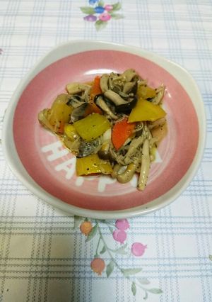 カラフル野菜☆とキノコのアヒージョ♥-レシピのメイン写真