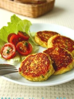 ひよこ豆*ズッキーニ*フェタのお焼き-レシピのメイン写真