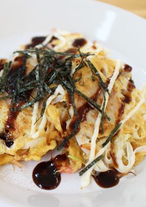 紀文糖質０g麺♪ヘルシーモダン焼き-レシピのメイン写真