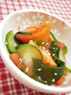 ✿簡単✿トマト&わかめの酢の物-レシピのメイン写真