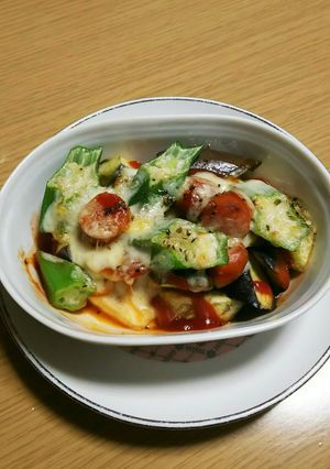 ナスにオクラ、野菜なんでもオーブン焼き-レシピのメイン写真