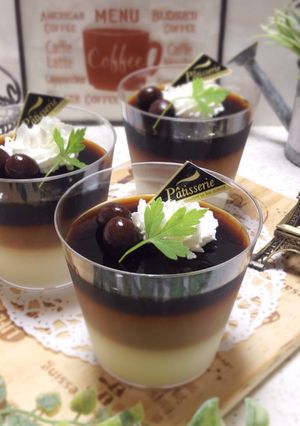 ミルク♡カフェオレ♡コーヒーグラデゼリー-レシピのメイン写真