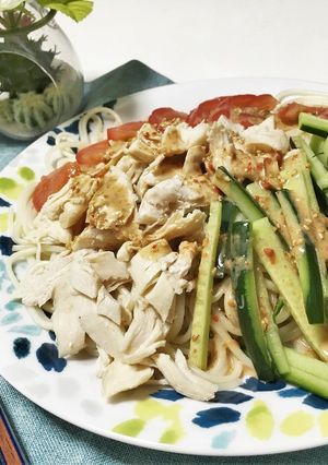 胡麻香る♪ バンバンジー素麺-レシピのメイン写真