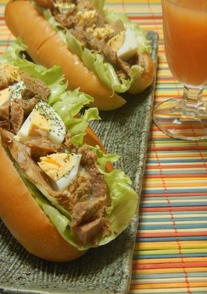 ソースが決め手♪マヨデリ焼豚サンド-レシピのメイン写真