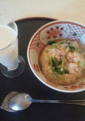 豆乳と雑炊（血管ダイエット食887）-レシピのメイン写真