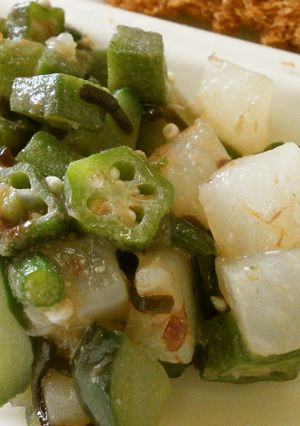 南房総市給食◆オクラのネバネバ和え-レシピのメイン写真